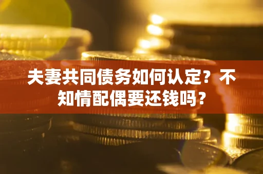 北京夫妻共同债务如何认定？不知情配偶要还钱吗？